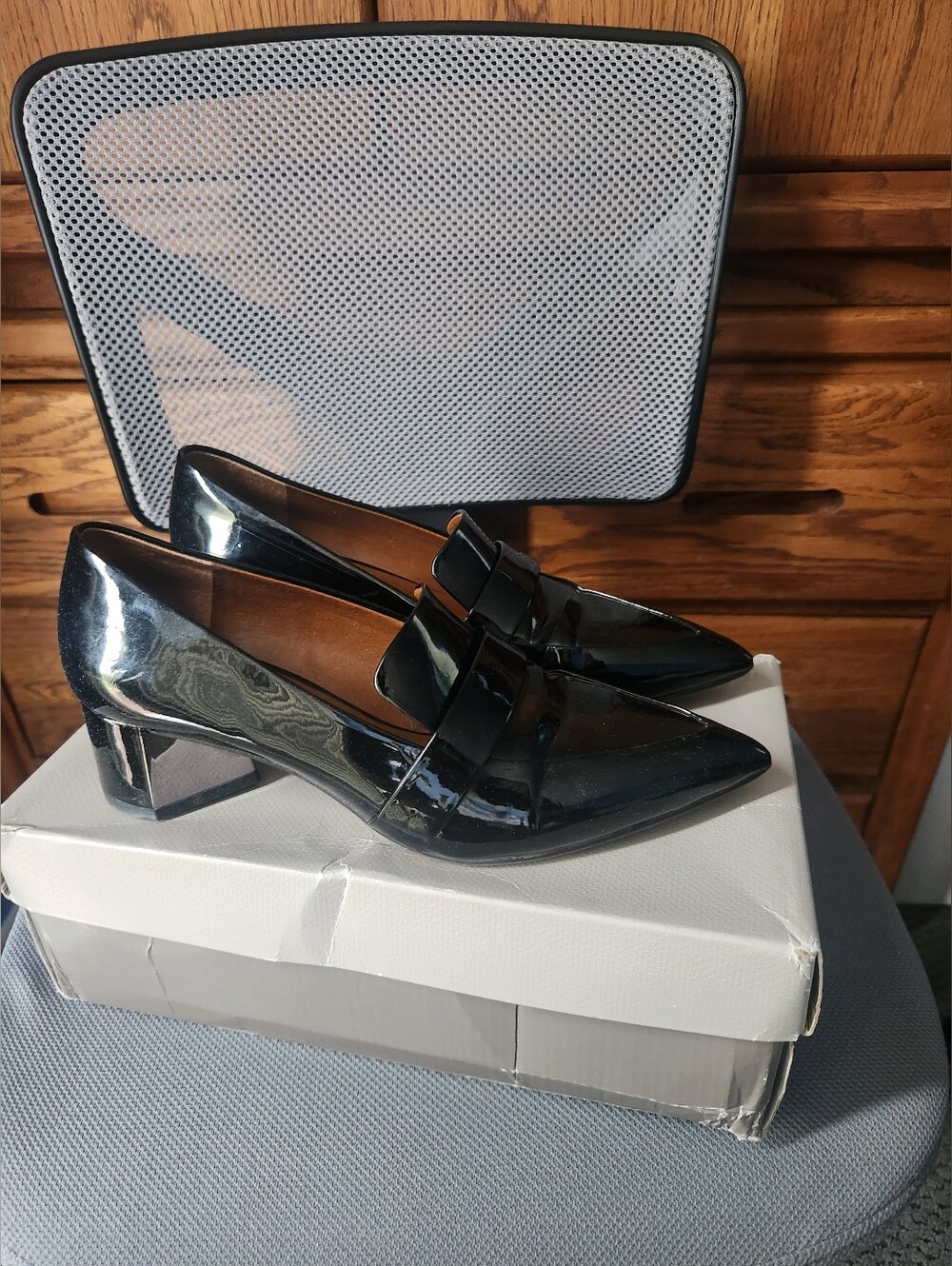 Franco Sarto Giovanni Black Patent Leather Size 8